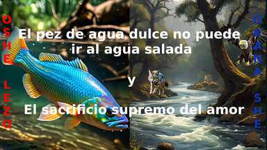 Oche Lezo y Okana She, mi interpretación de las frases: El pez de agua dulce no puede ir al agua salada y El sacrificio supremo del amor.